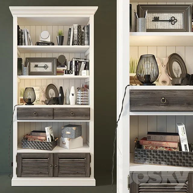 Bookcase Folk (smoky). Wellige 3DModel Bookcase Folk (smoky). Wellige 3DModel