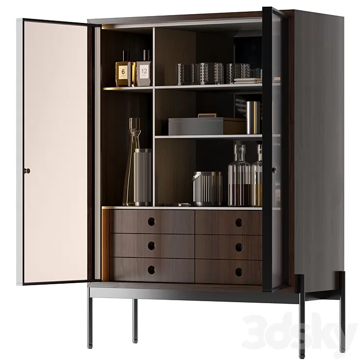 bookcase Minotti Superquadra 2021 collection № 4 3D Model