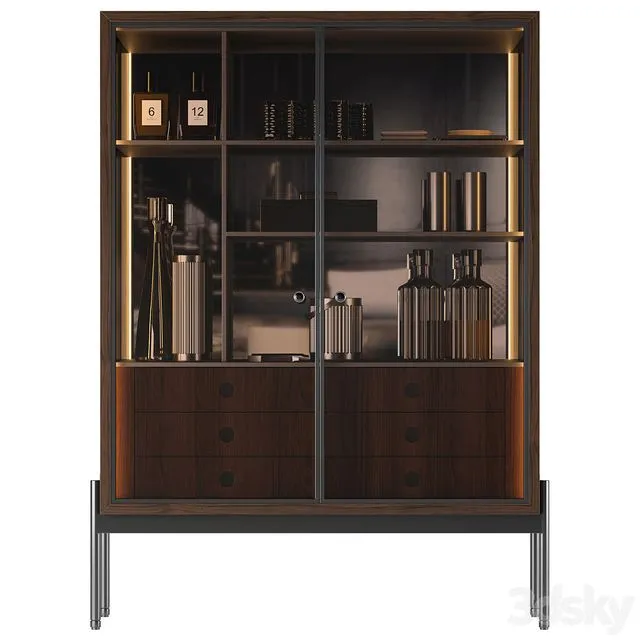 bookcase Minotti Superquadra 2021 collection № 4 3D Model bookcase Minotti Superquadra 2021 collection № 4 3D Model