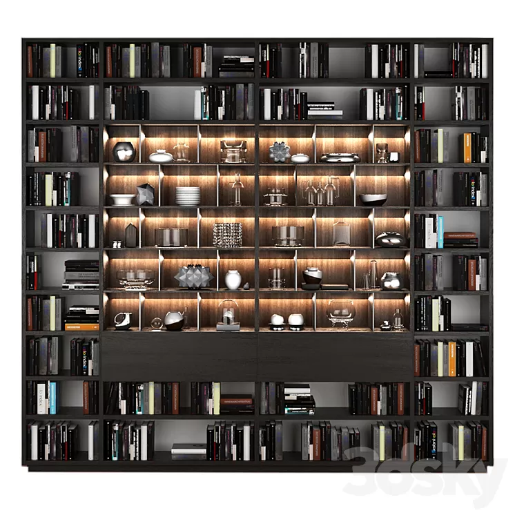 bookcase Poliform 3D Model bookcase Poliform 3D Model