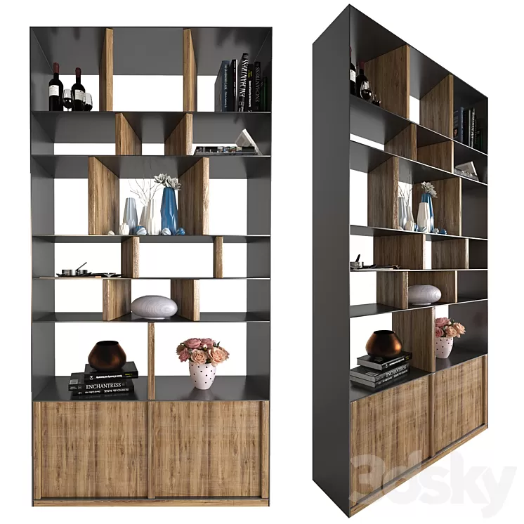 Bookcase Storm (Brend: KARE DESIGN) 3D Model Bookcase Storm (Brend: KARE DESIGN) 3D Model