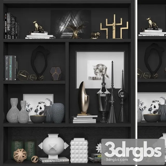 Bookcase With Books Decor 3D Model Download Bookcase With Books Decor 3D Model Download