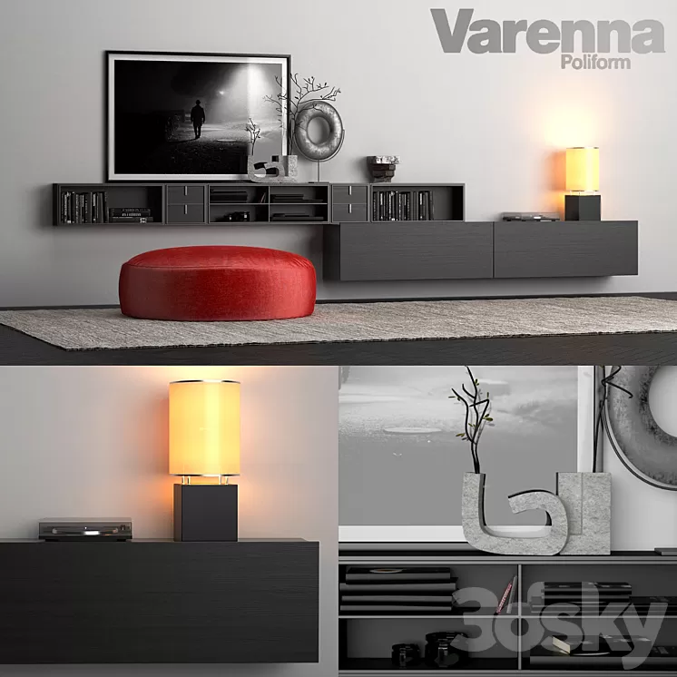 Bookcases_system_Quid_Poliform 3D Model