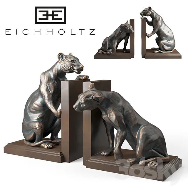 Bookend Lioness set of 2 Eichholtz 3D Model