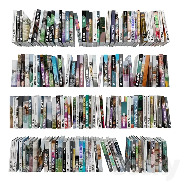Books (150 pieces) 1-2-2 3D Model
