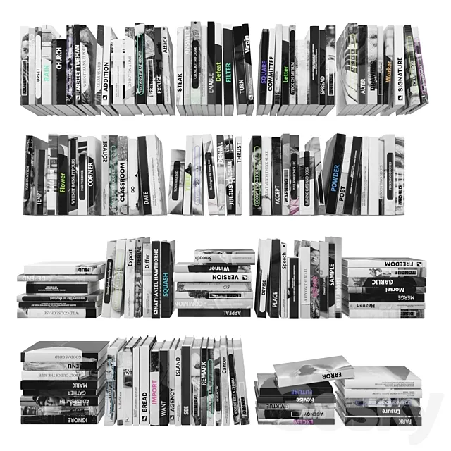 Books (150 pieces) 2 1-2 3D Model