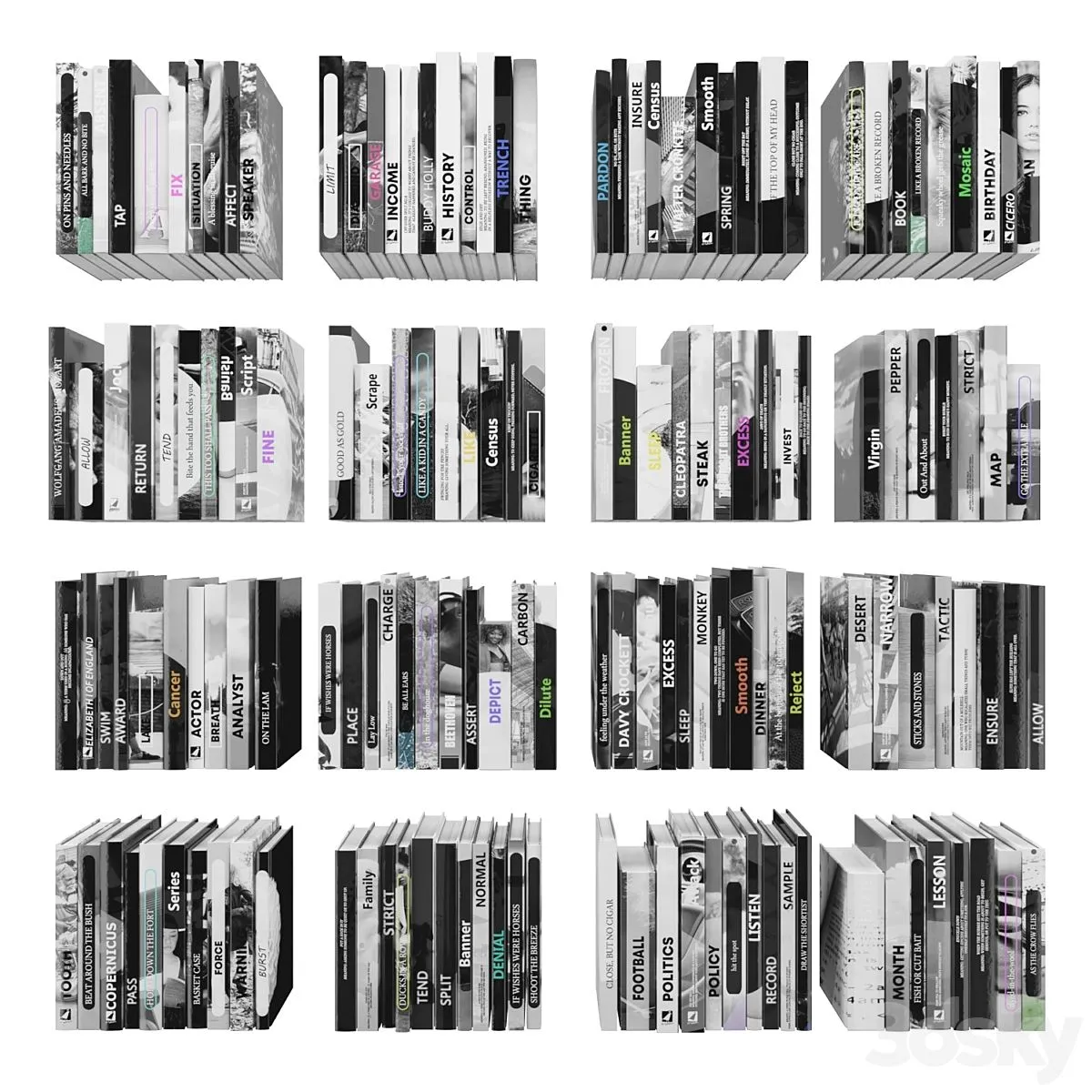 Books 150 Pieces 2 5 8 3 3D Model