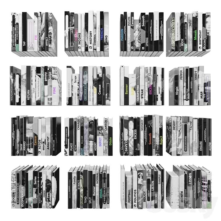 Books (150 pieces) 2-5-8-3 3D Model