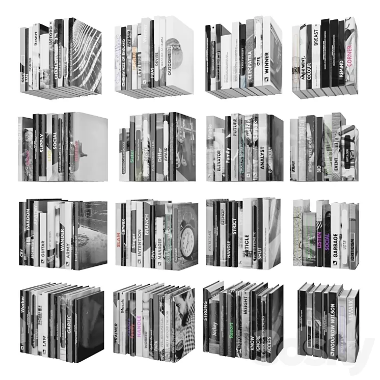 Books (150 pieces) 2-9-5 3D Model