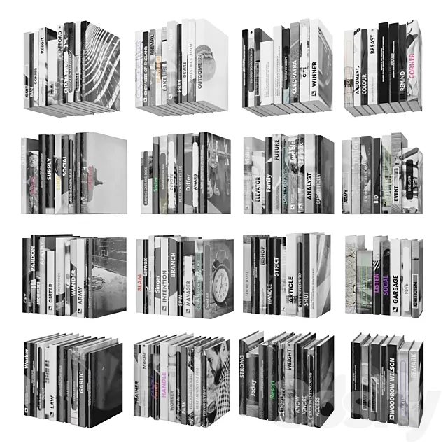 Books (150 pieces) 2-9-5 3DModel