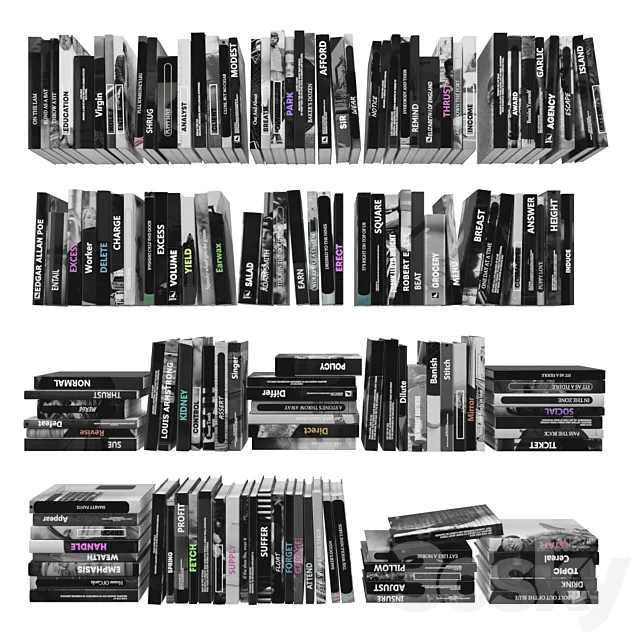 Books (150 pieces) 3-6-2 3DModel