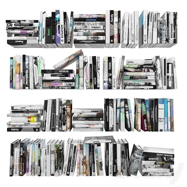 Books (150 pieces) 4-11-12-1 3D Model