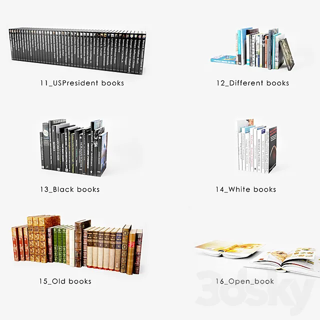 Books books 3DModel Books books 3DModel