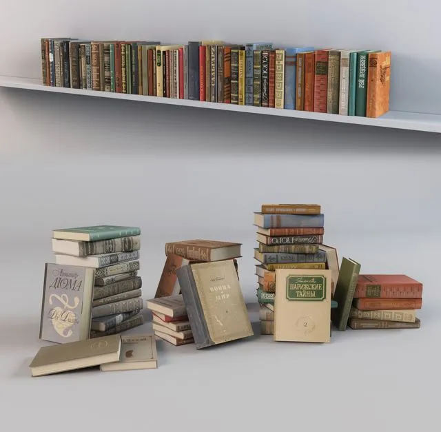 Books (old) 3D Model Books (old) 3D Model