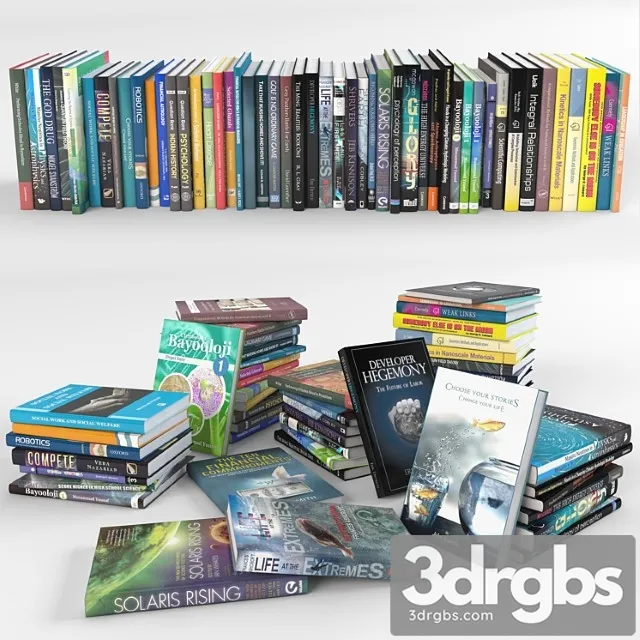 Books (set 5) 3D Model Download