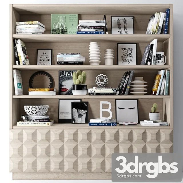 Bookshelf Decoration 3D Model Download Bookshelf Decoration 3D Model Download