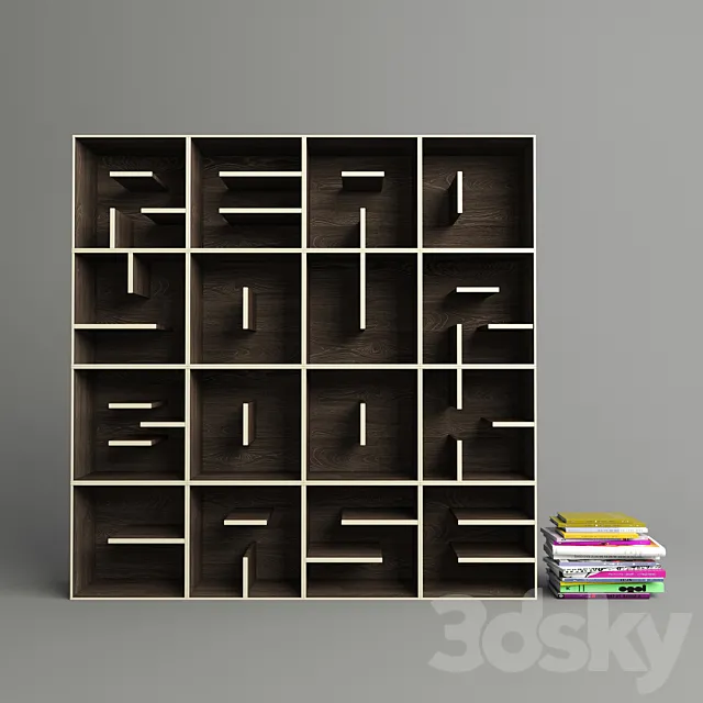 bookshelf Saporiti 3D Model bookshelf Saporiti 3D Model
