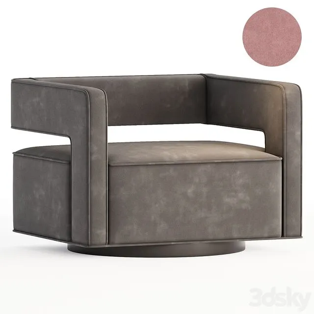 Booth Performance Velvet Swivel Armchair 3D Model Booth Performance Velvet Swivel Armchair 3D Model