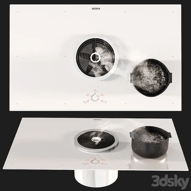 BORA BFIU Hob White 3D Model BORA BFIU Hob White 3D Model