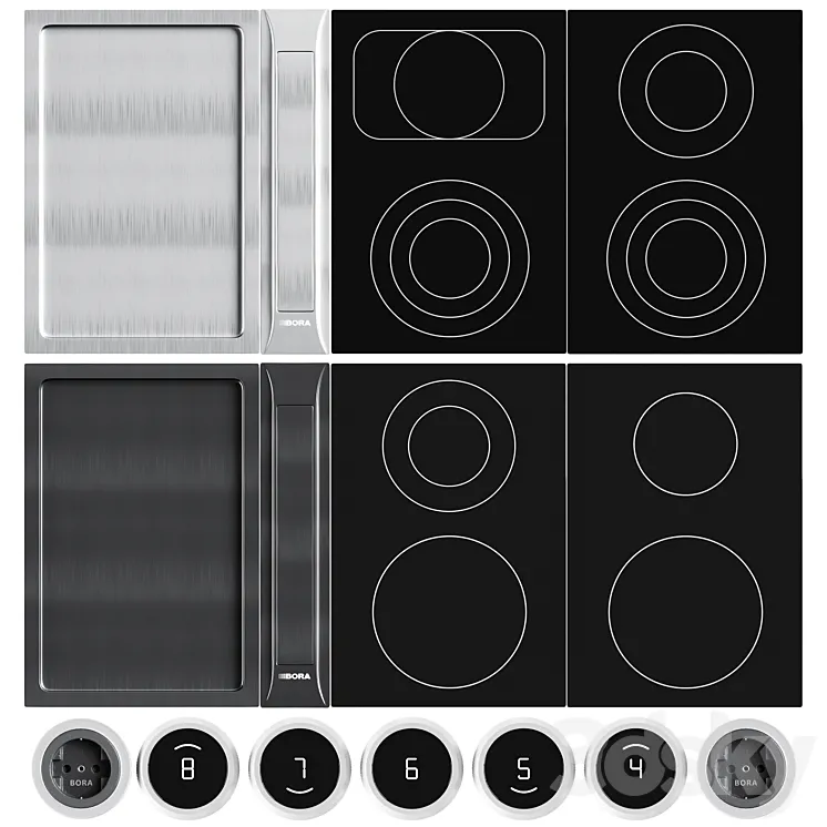 Bora Proffesional Kitchen Appliances 3.0 \/ Cooker set 3D Model Free Download