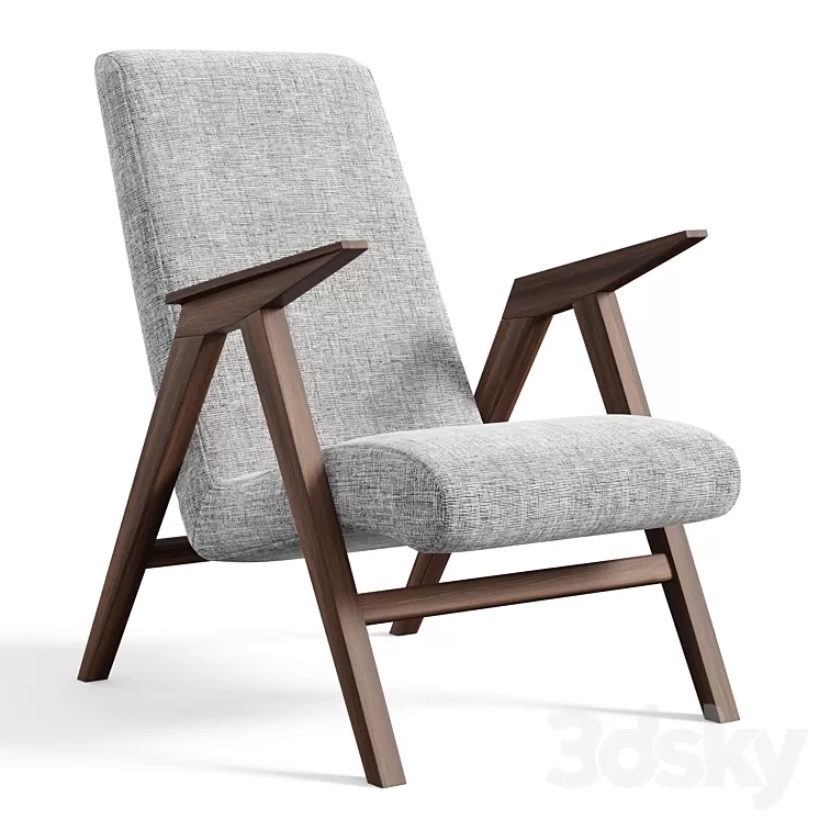Bora wide armchair 3D Model Free Download