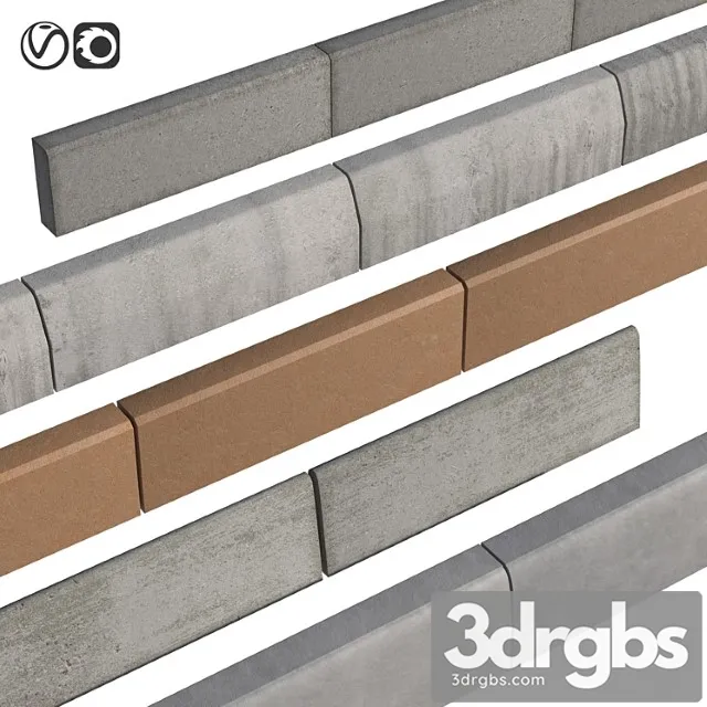 Border profile set (curb) 3D Model Download