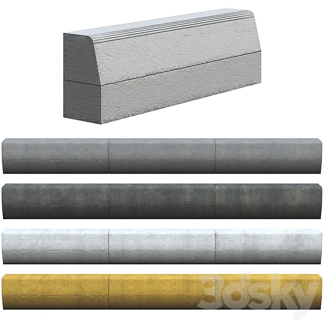 Border set (low poly) 3D Model Border set (low poly) 3D Model