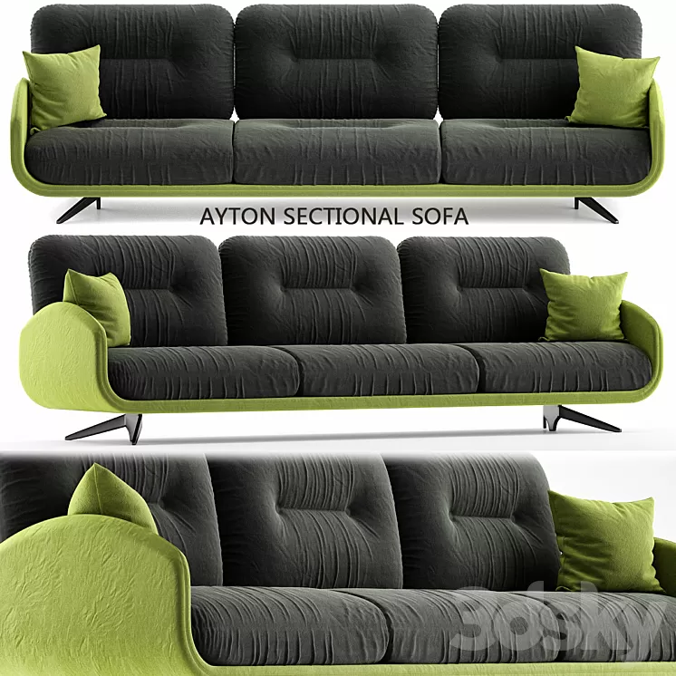 Borzalino AYTON Sectional sofa 3D Model Borzalino AYTON Sectional sofa 3D Model