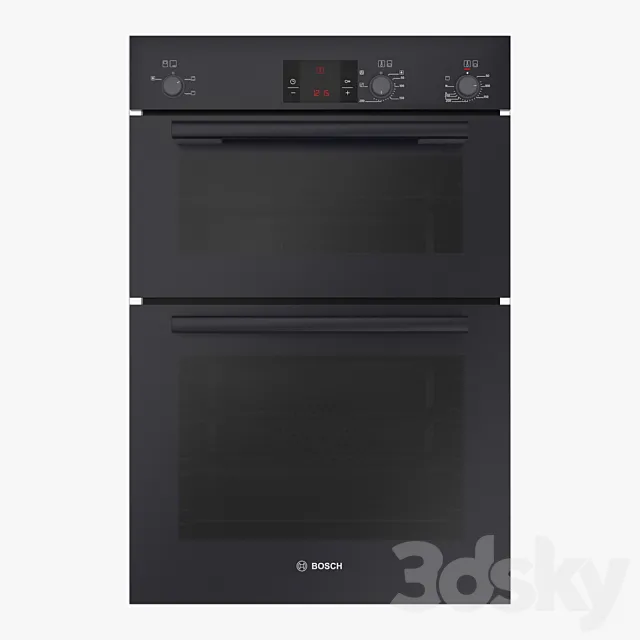 Bosch built-in double hot air oven HBM13B261B black HBM13B261B Serie 6 3DModel