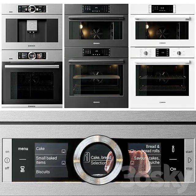bosch double oven & coffeemaker collection 3DModel bosch double oven & coffeemaker collection 3DModel