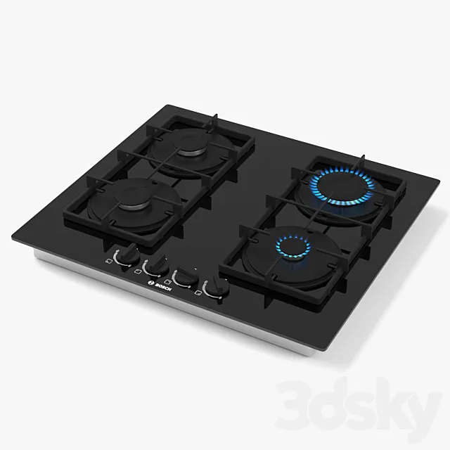 BOSCH gas hob PNP6B6B80 Serie 4 3D Model