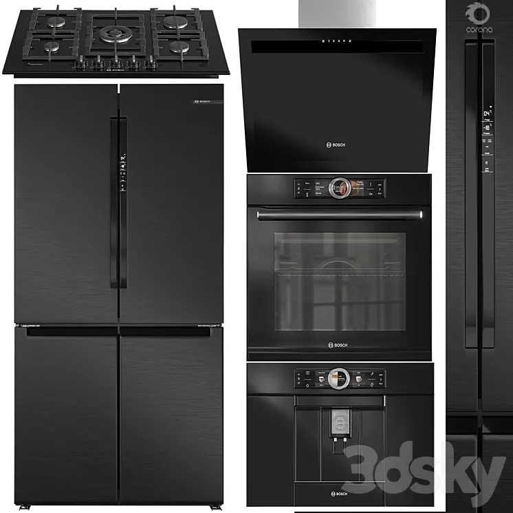 Bosch kitchen appliance Set01 3D Model Free Download