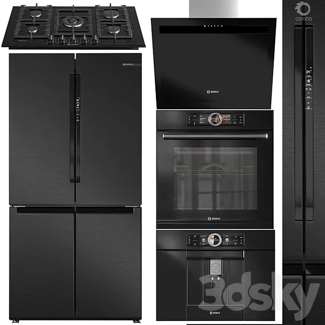 Bosch kitchen appliance Set01 3D Model Bosch kitchen appliance Set01 3D Model