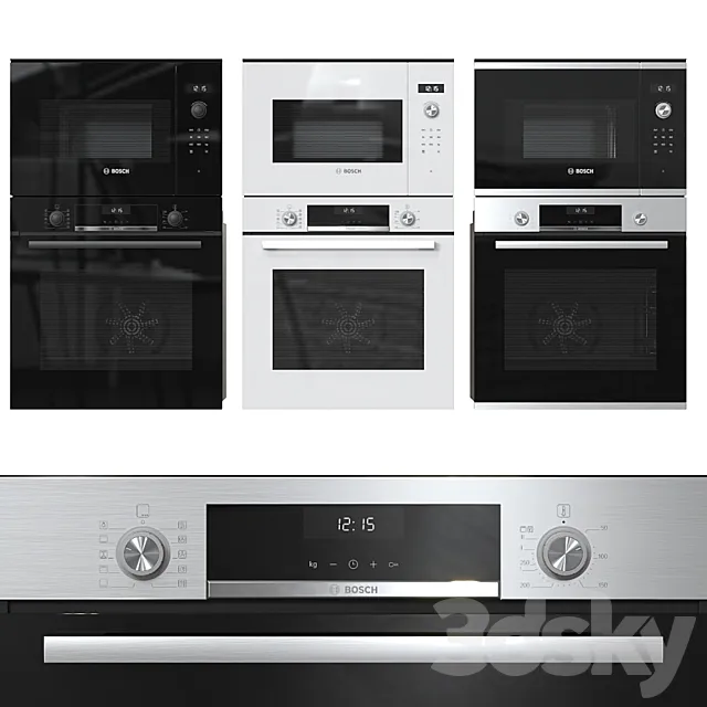 Bosch ovens and microwaves 3DModel Bosch ovens and microwaves 3DModel