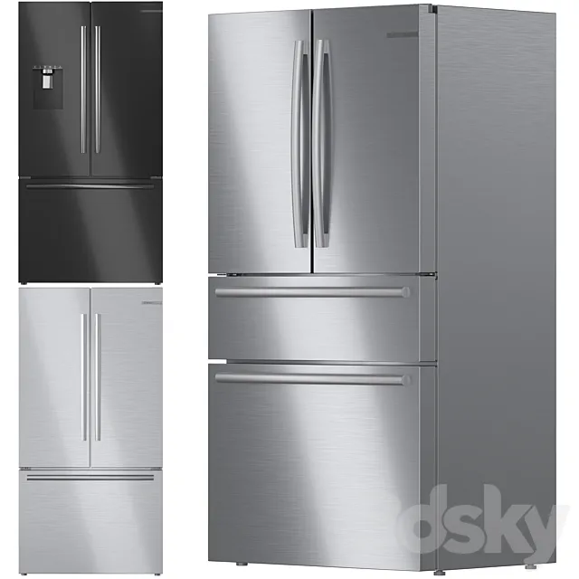 Bosch Refrigerator Collection 01 3D Model Bosch Refrigerator Collection 01 3D Model