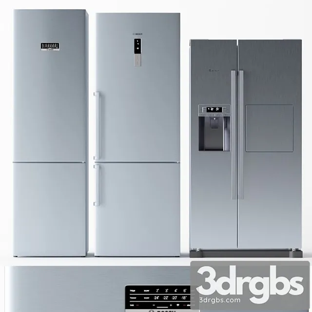 Bosch Refrigerator Set 2 3D Model Download