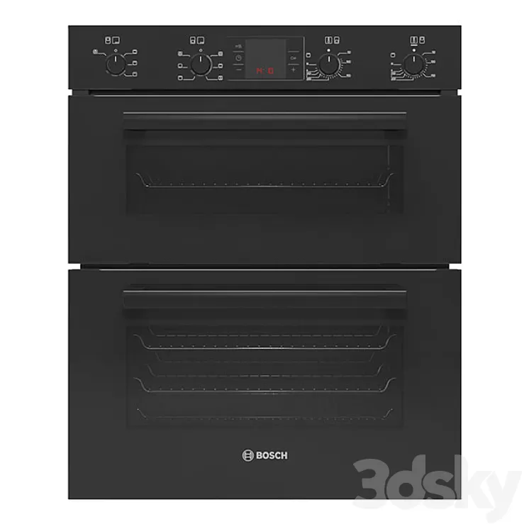 Bosch Serie 4 HBN43B260B Double Black Oven 3D Model