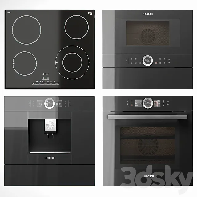 Bosch Serie 8 built-in appliances 3DModel Bosch Serie 8 built-in appliances 3DModel