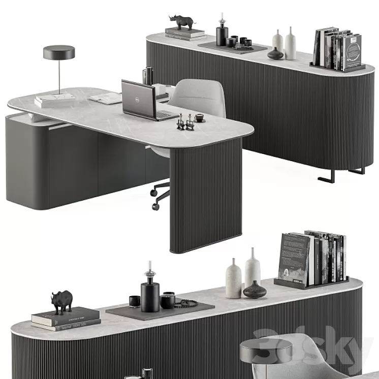 Boss Desk Black and Gray – Office Furniture 236 3D Model Boss Desk Black and Gray – Office Furniture 236 3D Model