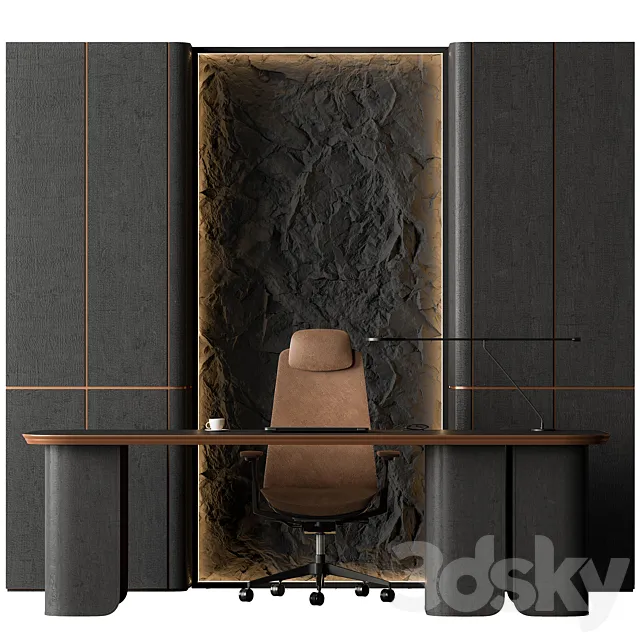 Boss Desk – Office Furniture 593 3D Model
