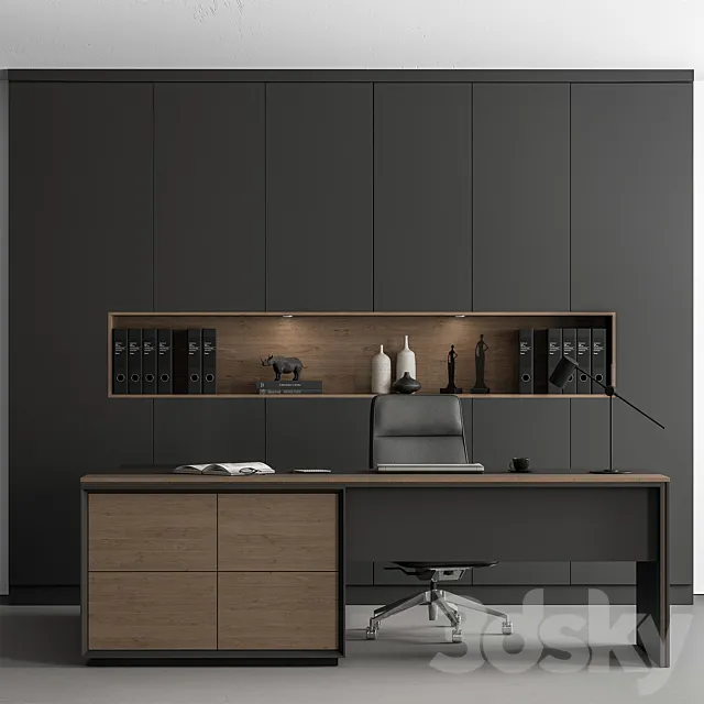 Boss Desk Set – Office Furniture 354 3D Model Boss Desk Set – Office Furniture 354 3D Model