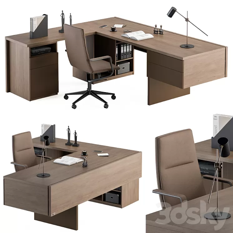 Boss Desk Wood and MDF – Office Furniture 243 3D Model Boss Desk Wood and MDF – Office Furniture 243 3D Model