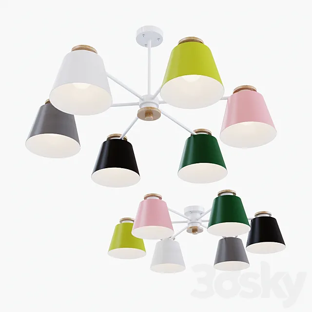 BOTIMI Set of 4 ceiling lights 3D Model