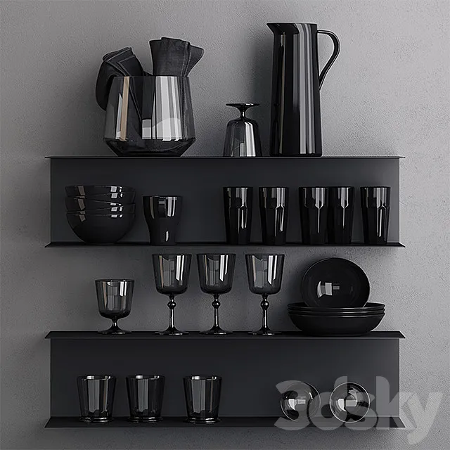 Botkyrka Black Set 3D Model