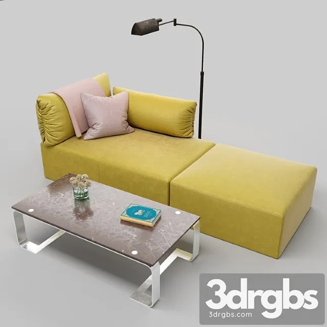 Bottega veneta tassello sofa set 2 3D Model Download