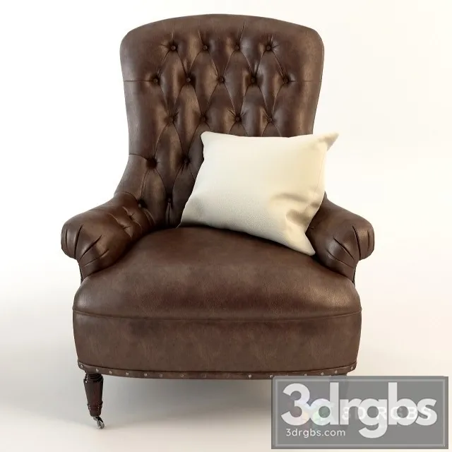 Bottery Barn Tufted Leather Chair 3D Model Download Bottery Barn Tufted Leather Chair 3D Model Download