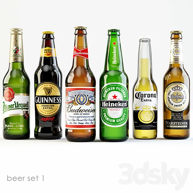Bottles of beer 1 3D Model Bottles of beer 1 3D Model
