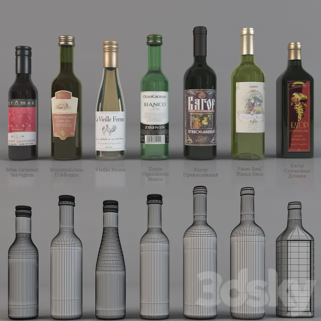 Bottles of wine 3DModel Bottles of wine 3DModel