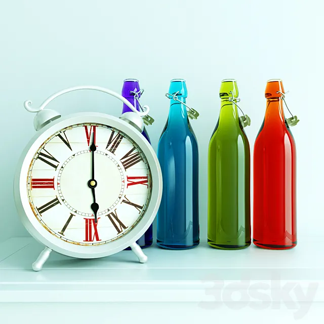 Bottles & Watches 3D Model Bottles & Watches 3D Model
