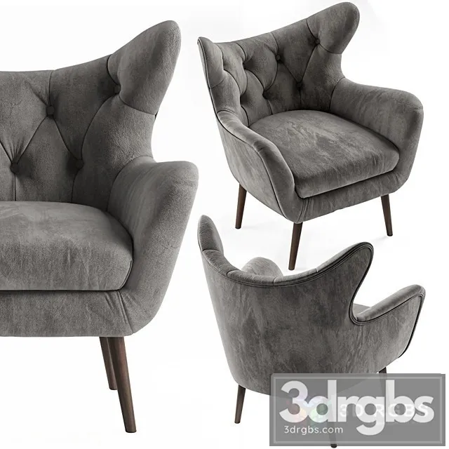 Bouck Wingback Chair 3D Model Download Bouck Wingback Chair 3D Model Download